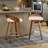 Mahtab 25" Counter Height Swivel PU Leather And Walnut Wood Bar Stool-1904196233