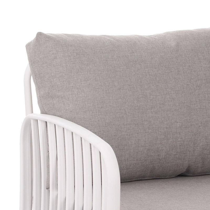 Valliere Outdoor Club Chair, Light Gray, White
