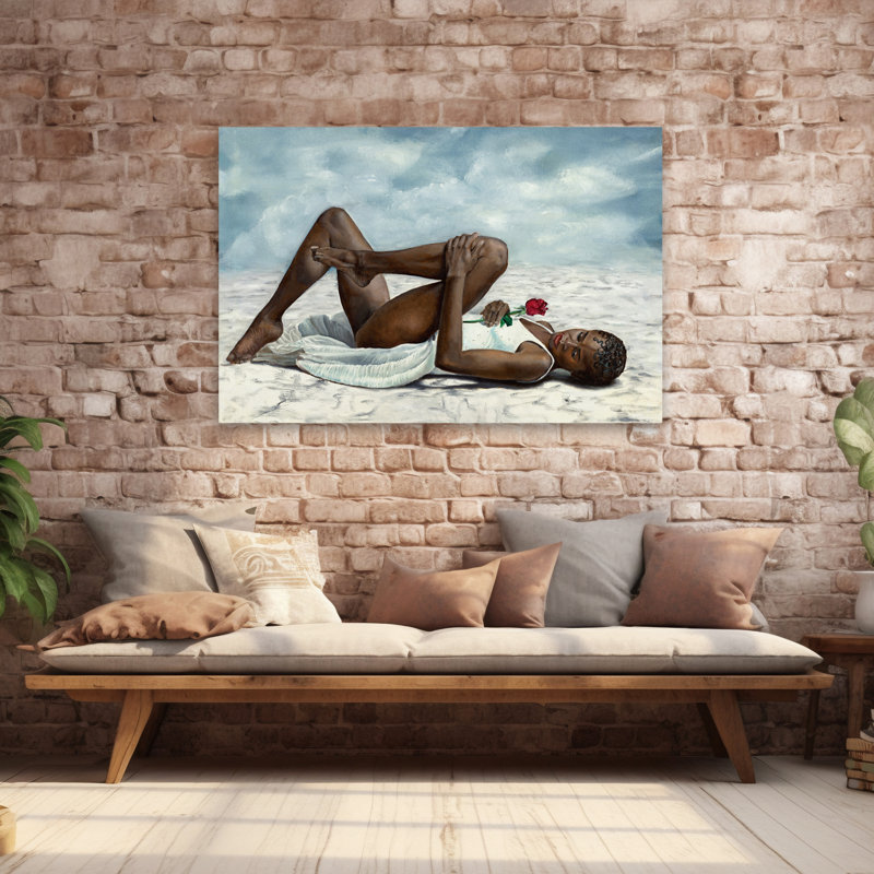 La rose - art romanesque afro-américain, H 16 po x l 24 po