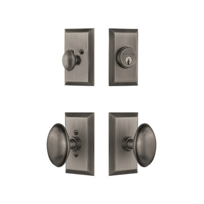 Nostalgic Warehouse Studio Entry Set with Homestead Knob in Timeless Bronze