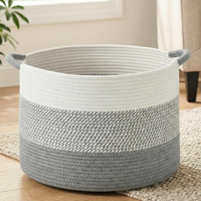 Large cotton rope basket, living room decoration woven blanket s