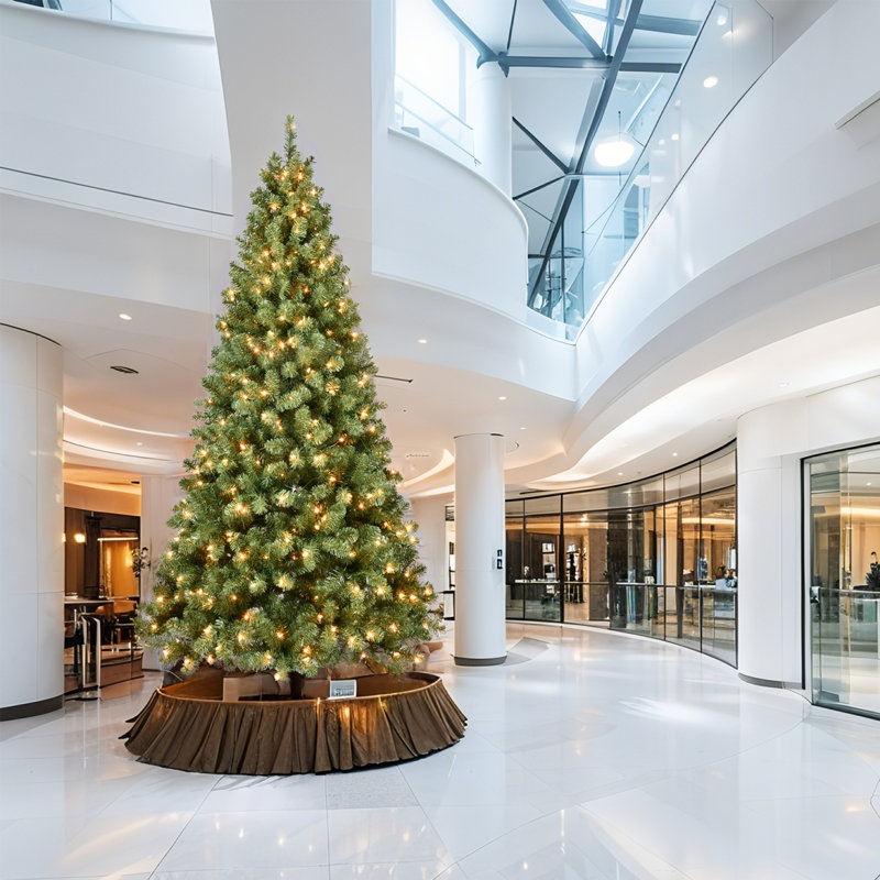 Arbre de Noël en PVC pré-éclairé 5 pi avec 200 lumières, 551 pointes, fil mémoire dépliable, assemblage facile avec support en métal stable