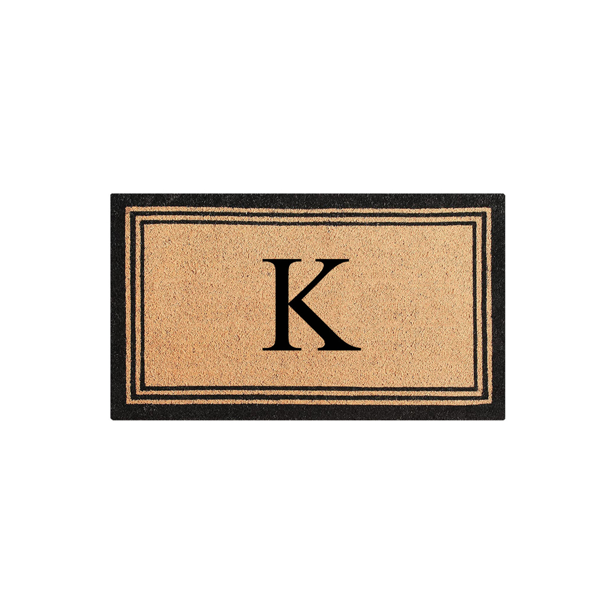DeHond Pure Natural Coir Non-Slip Outdoor Door Mat, K, 18" X 30"