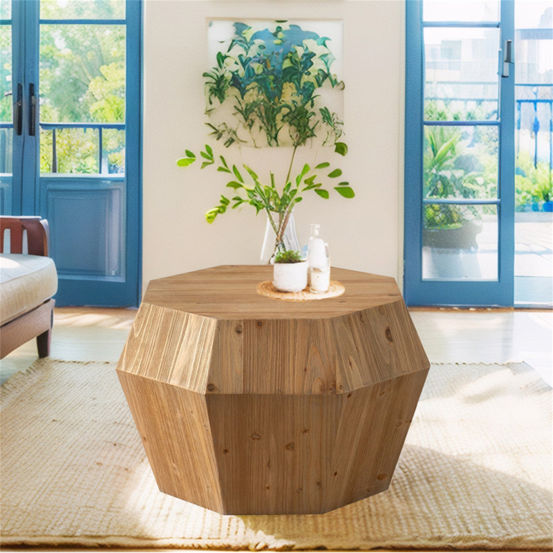 Table basse octogonale en bois 31,50 po Nalia