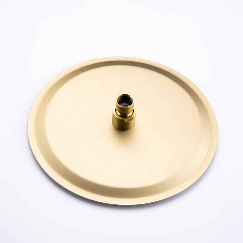 Rain Fixed Shower Head 2.5 GPM GPM, Brushed Gold