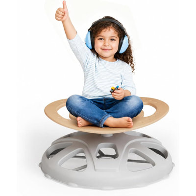 Fauteuil pivotant à 360° pour enfants - Siège d'entraînement sensoriel avec poignée de sécurité et base antidérapante - Idéal pour développer l'équilibre et la coordination des enfants autistes, bleu