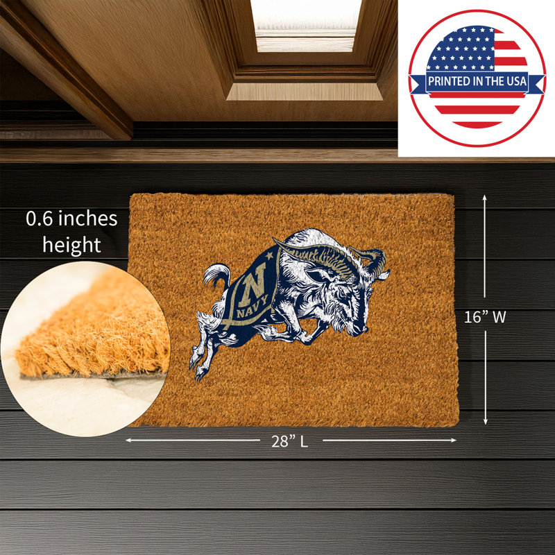 Coir Mat, 16"X28", US Naval Academy