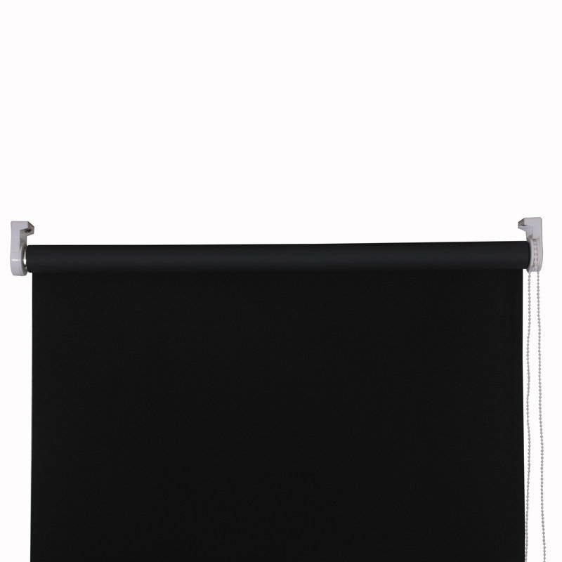 Thermal Blackout Roller Blind - Trimmable Cut to Size - Heavy Duty Metal Tube, Black, 165 cm L x 60 cm W