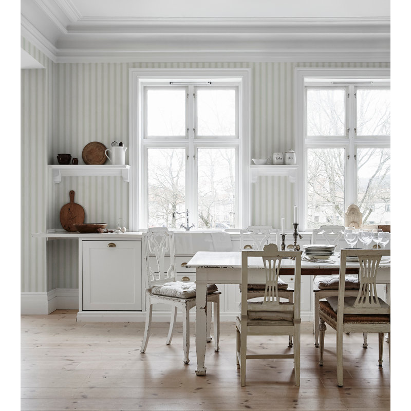 Arv Striped Wallpaper Roll by Studio Sandberg, Light Green