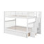 Lit superposé double avec tiroirs, escalier de rangement et garde-corps, convertible en 2 lits séparés-684836714