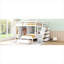 Cadre de lit avec rangement double au-dessus d'un lit simple en bois massif blanc pur avec tiroirs intégrés et garde-robe pour les petites chambres partagées