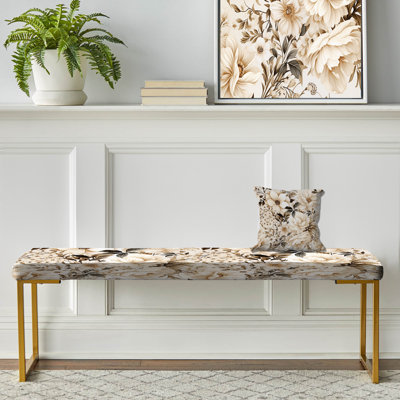 Banc rembourré or