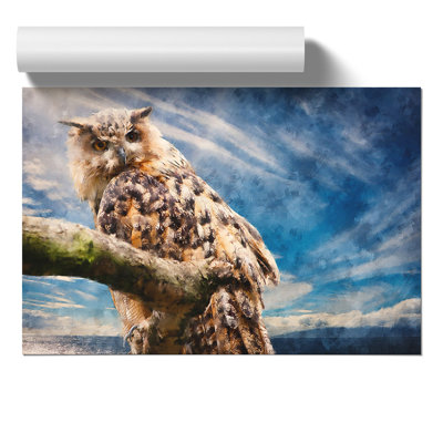 Great Horned Owl Painting - Frameless Print