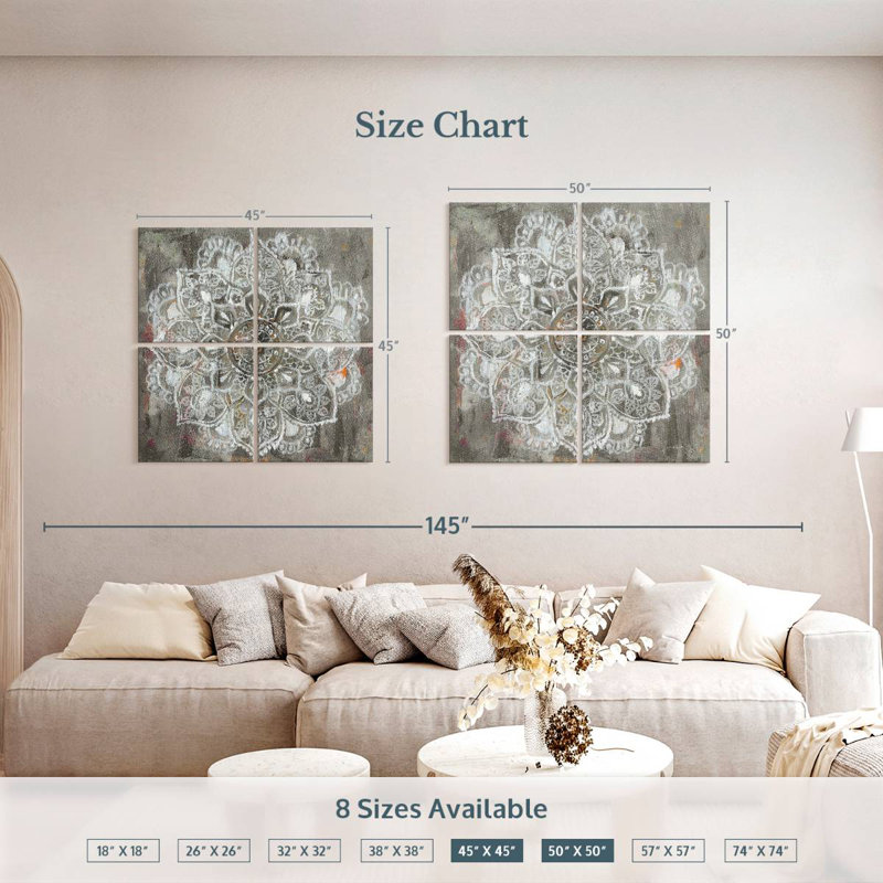 Kerner Mandala In Neutral, 45" H x 45" W