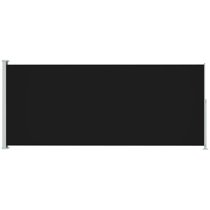 Dakota Fields Fabric Cover Motorised Retractable Side Awning, 180x500 cm, Black