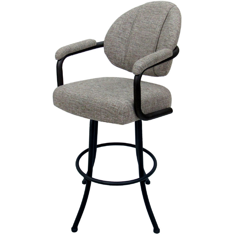 Tabouret de comptoir pivotant Vickky, Noir, Tabouret de comptoir (siège d'une hauteur de 26 p