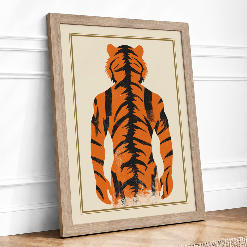 Tiger Stripe Figure Eclectic - Print, Oak, A3 - 42.0 x 29.7 cm