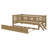 Wood Platform Bed With Guardrail And Trundle-1764027377
