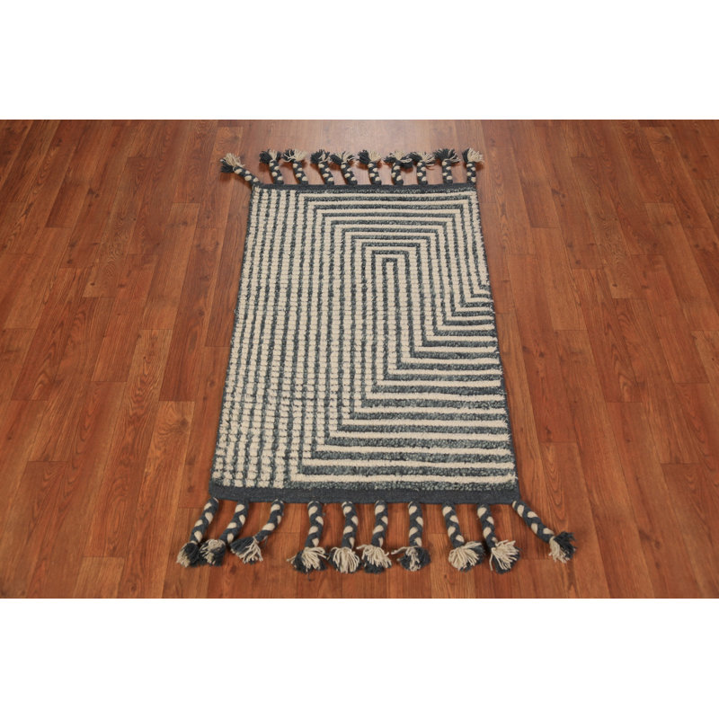 Tapis indien à motif géométrique 2x3