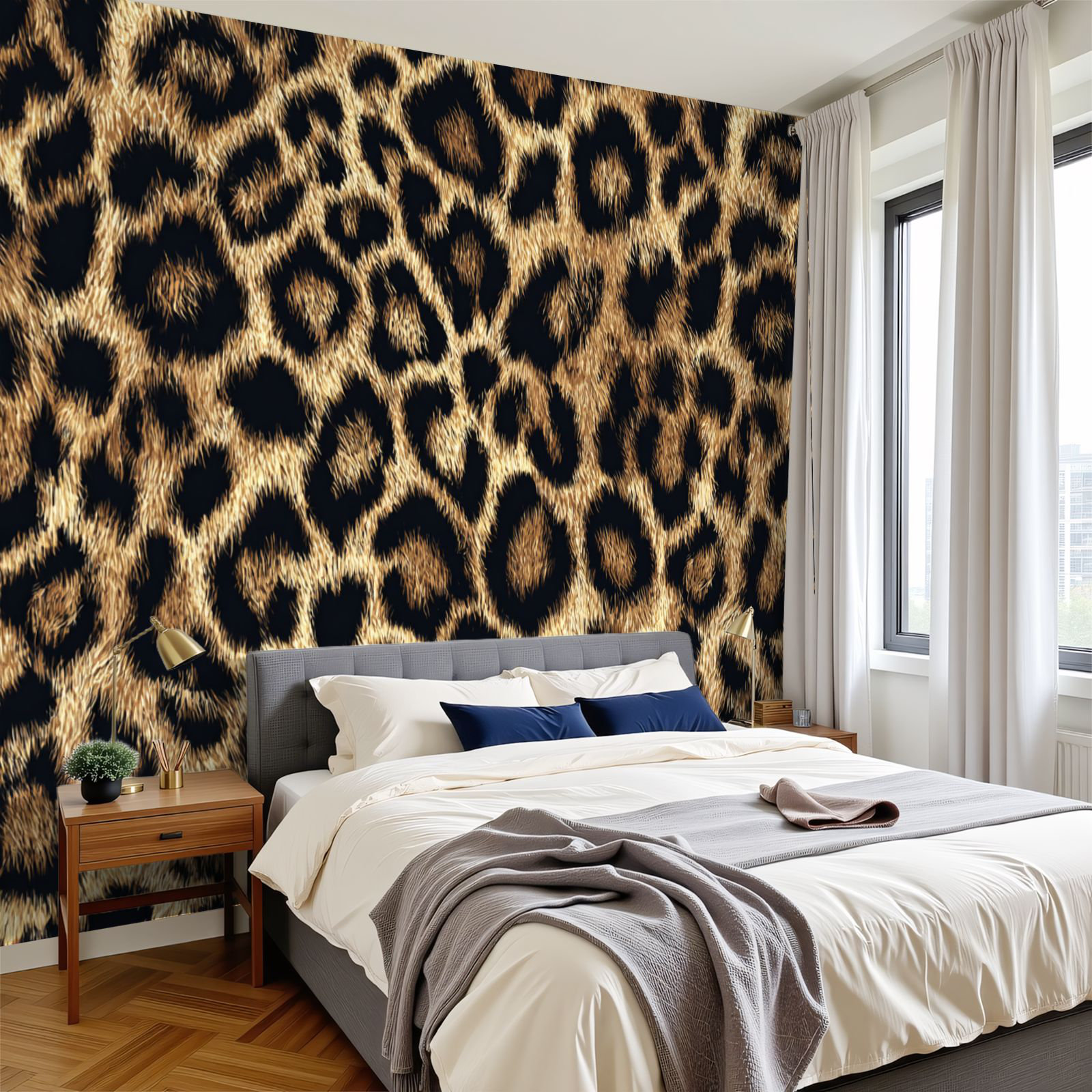 Red Barrel Studio® Peel and Stick Wallpaper Leopard skin animal leather ...