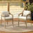 29.1'' H Natural Acacia Outdoor Patio Armchair with Cushions