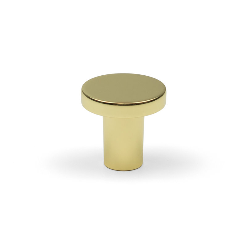 Polished Brass Disc Knobs, 26mm Knob
