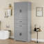 Armoire de rangement avec espace de rangement multifonctionnel, portes avec tablettes de rangement, 2 tiroirs, tablette réglable-1113801251