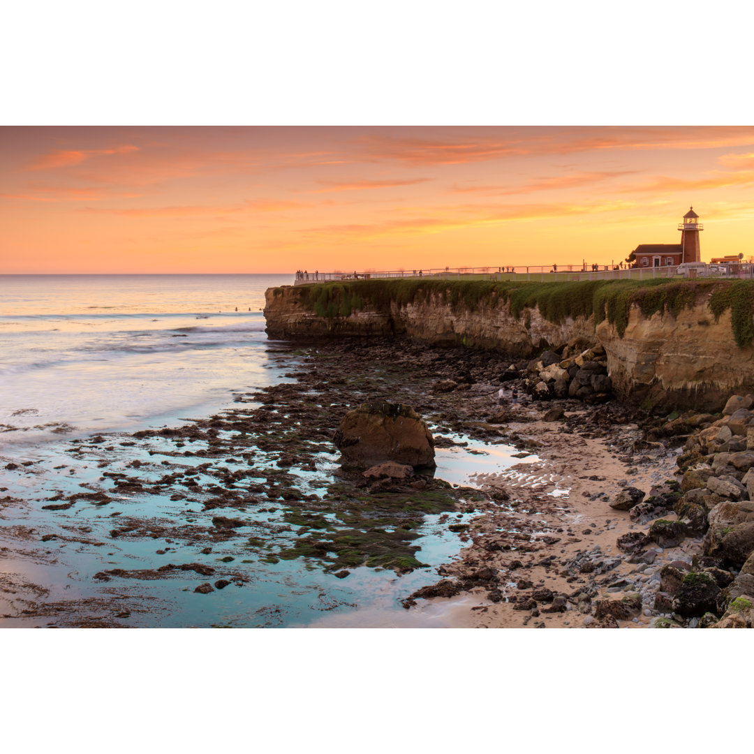 Sunset Over Lighthouse - Wrapped Canvas Print