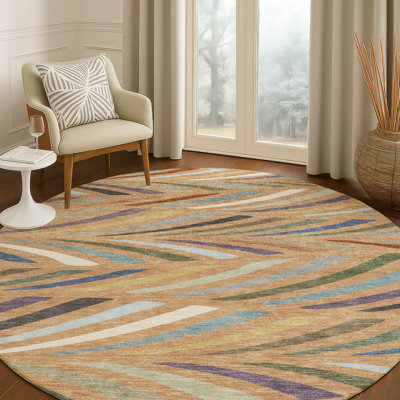 Tapis mid-century moderne lavable à la machine intérieur / extérieur Chantille ACN2475