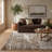 Rug Branch Aarav 7' x 10' (6'7" x 9'6") Brown/Grey Abstract Indoor Area Rug, Contemporary, Low Pile, Stain-Resistant Carpet - Living Room, Bedroom, Dining Room, and Kitchen-2000076287