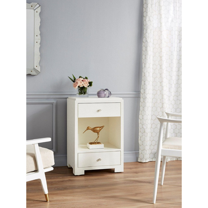 Fedor Accent Chest, White Grasscloth