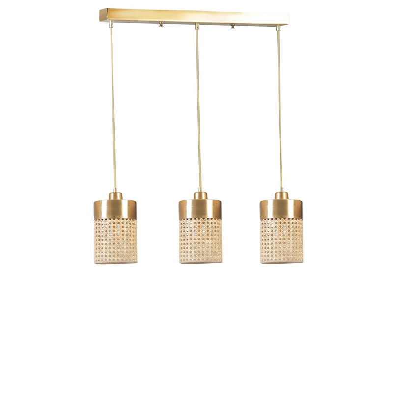 Chandle Chandelier, Gold/Rattan