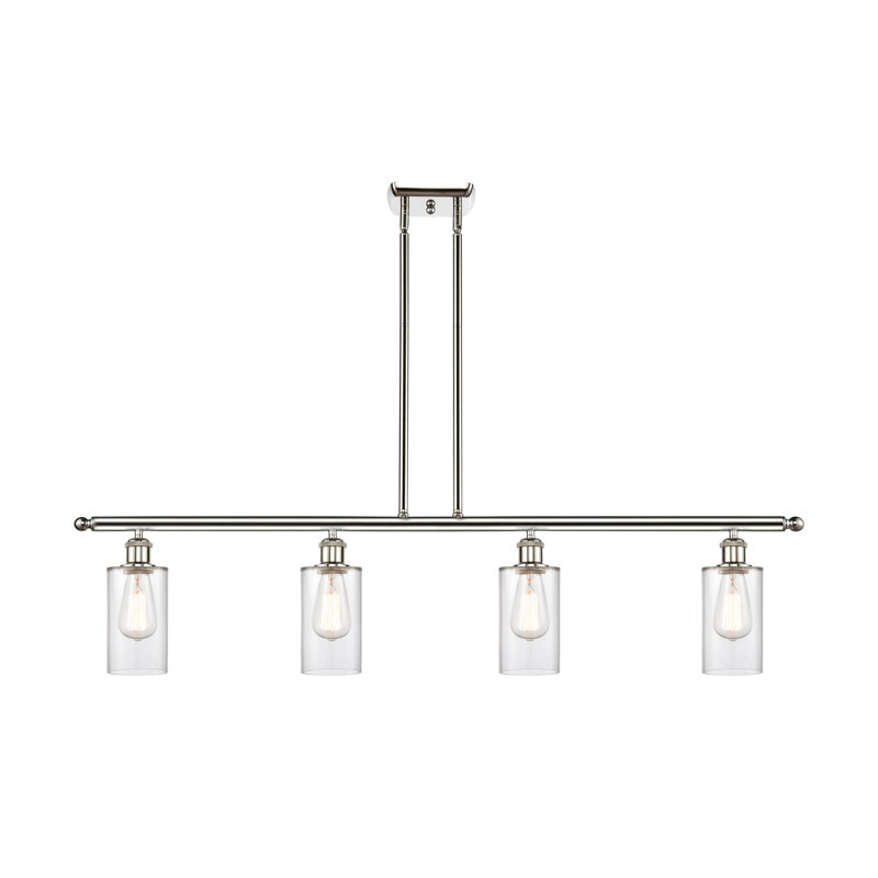 Cloverdale 4 - Light Kitchen Island Pendant, Polished Nickel, LED, Clear
