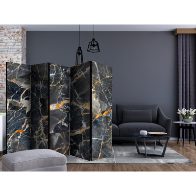 Gladyne 225cm W x 172cm H 5 - Panel Solid Wood Folding Room Divider