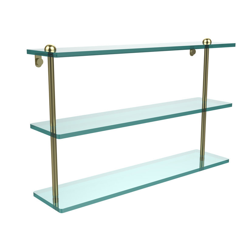 Gober 3 Piece Tiered Shelf, 22", Satin Brass