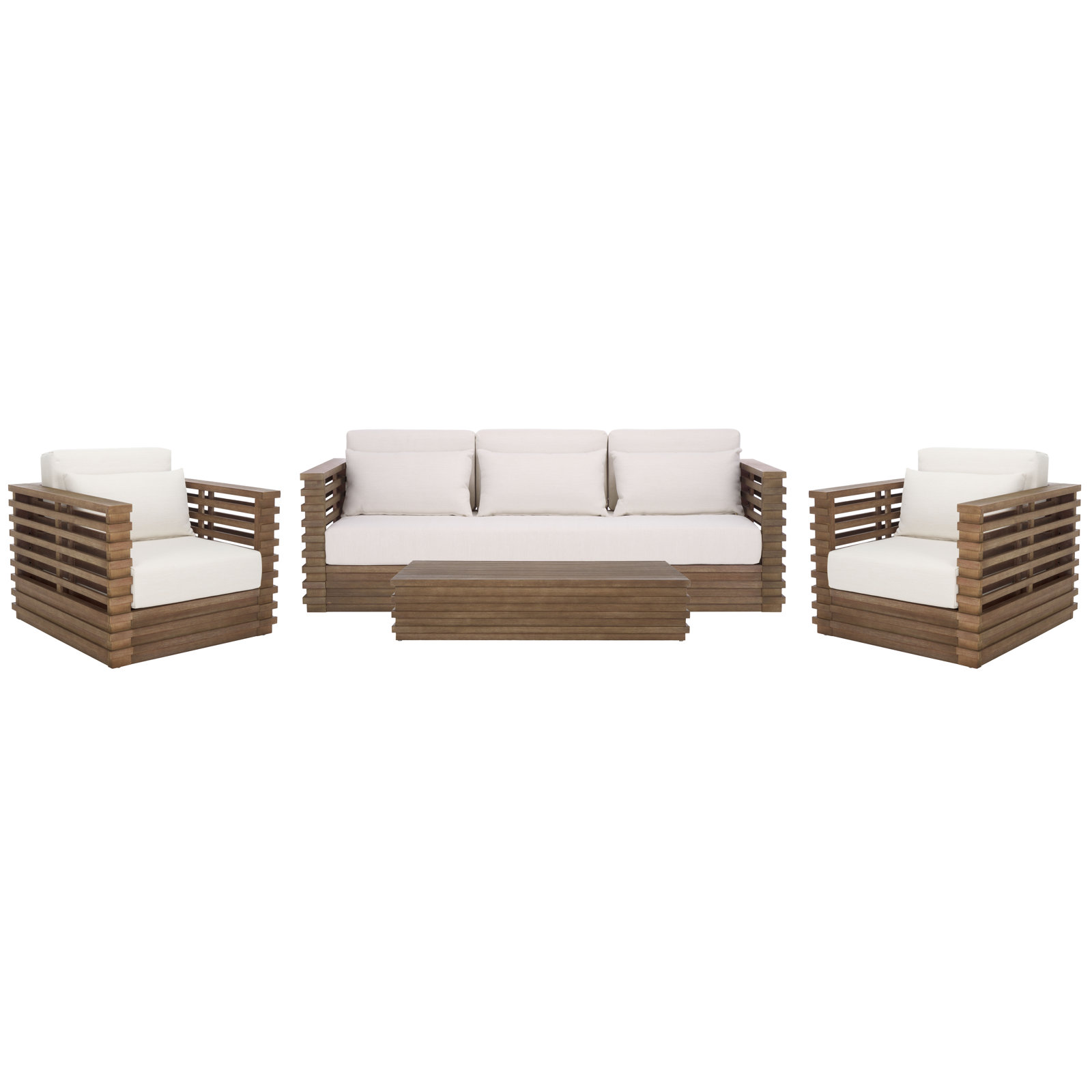 Priya 4-Piece Eucalyptus Outdoor Conversation Set