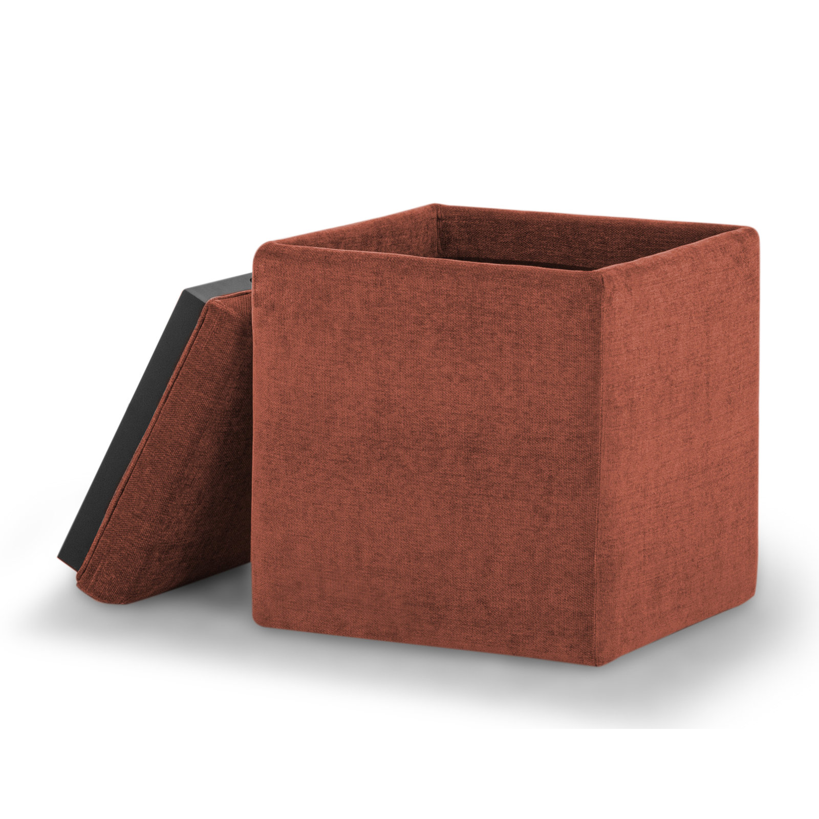 18" Storage Ottoman Cube, Honeycomb Caramel Chenille