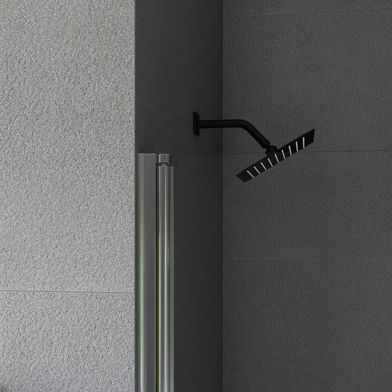 30 In. W X 72 In. H Pivot Semi-Frameless Shower Door In Finsh, Chrome