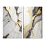 Géode abstraite marbre blanc et or I - ensemble d'art mural abstrait en marbre de 2 pièces-1578132340-1578132338