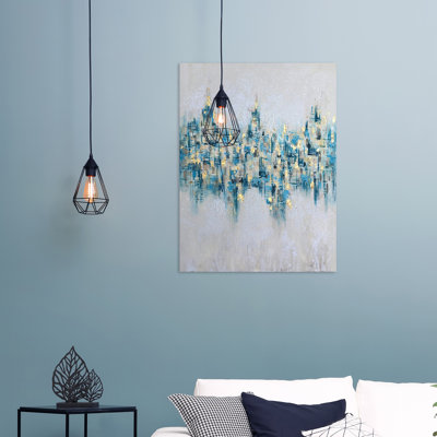 « glistening lights », reproduction de peinture à l’huile sur toile tendue