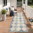 Abdellah Coastal Geometric Diamond Machine Washable Blue / Beige Indoor Area Rug with Non-Slip Backing-1302488864