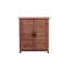 Banc de rempotage avec armoire de rangement et plateau de table en métal pour patio extérieur