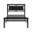 Structure de lit simple en métal, lit plateforme en métal robuste, mobilier de chambre à coucher moderne, design élégant et durable, noir
