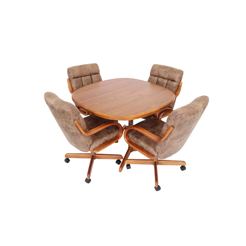 Ensemble repas 5 pièces Akilah, Microsuède cuir brut