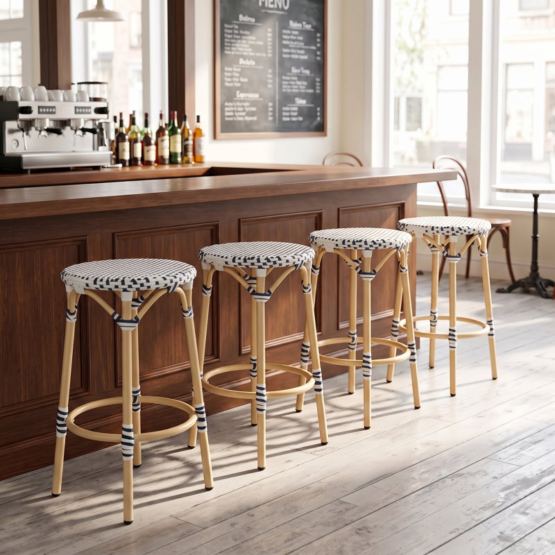 Tabouret de bar 25,2 po H, Noir / blanc