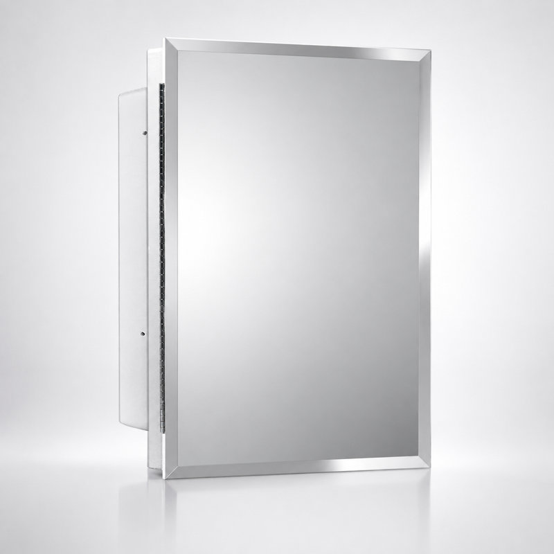 Miroir de rangement pour salle de bain Adakras, Bord biseauté, Biseauté