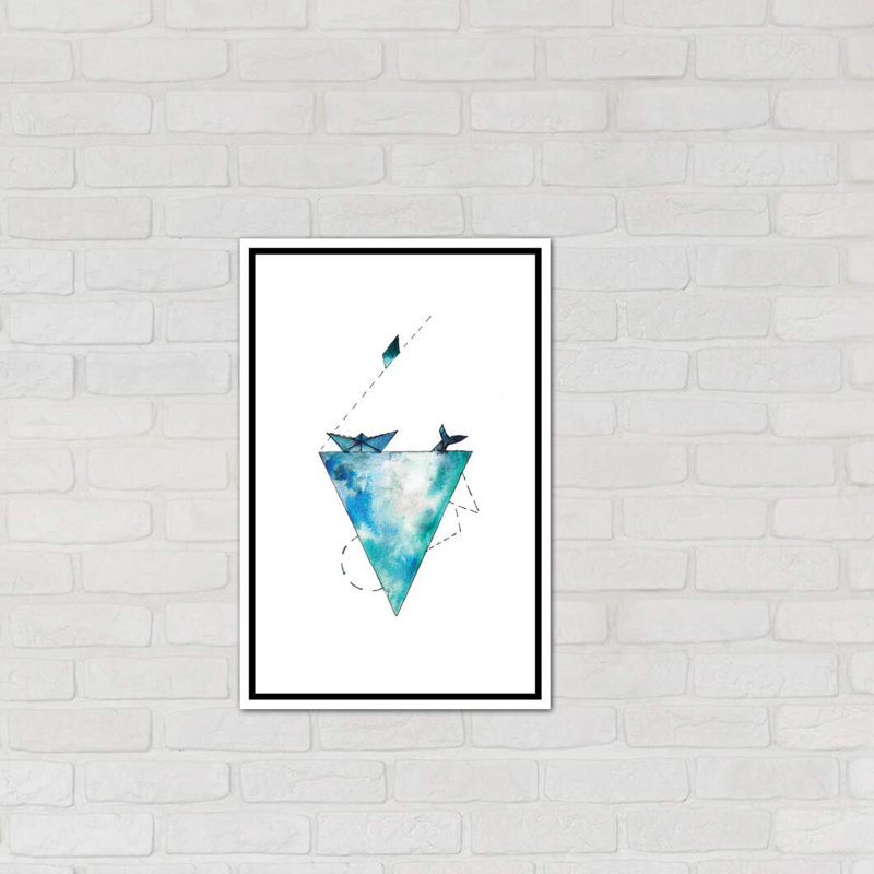 Art pour bateau, H 26 po x l 18 po x P 1,5 po, Toile blanche encadrée