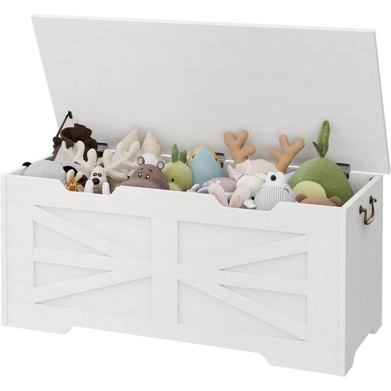 Storage Chest, Wood Toy Box, Storage Bench with Safety Hinge, Toy Chest, Storage Trunk for Entryway, Living Room, Bedroom, Playroom