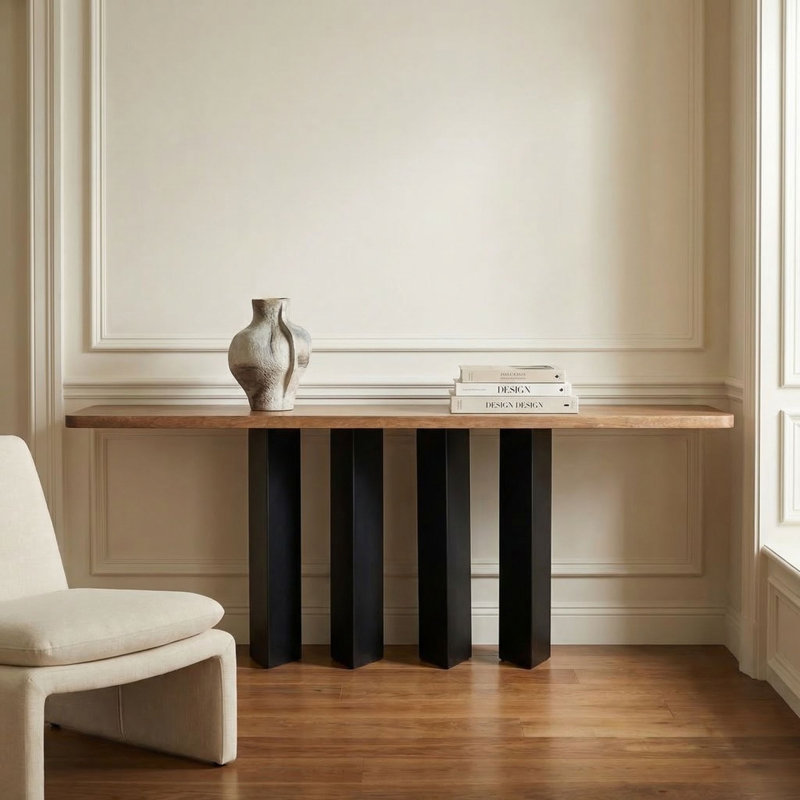 Delta 80'' Solid Wood Top Console Table