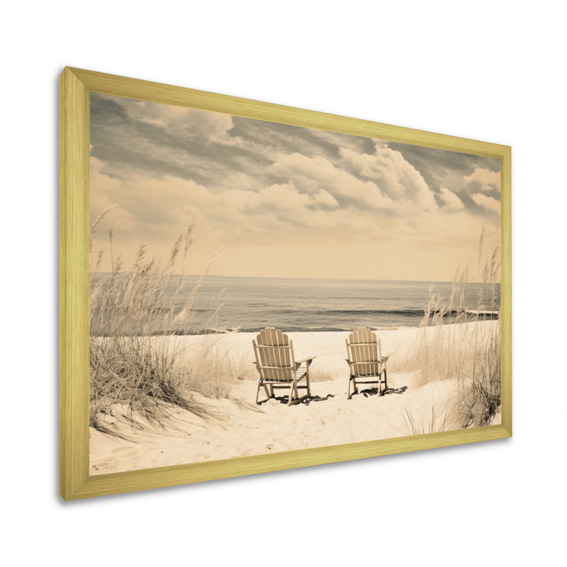 Alexsandra Beachside Whispers V sur impression sur toile, Encadrement doré, H 12 po x l 20 po x P 1 po